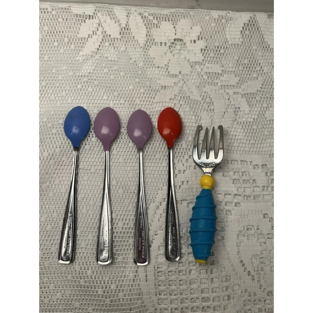 Gerber 80 The First Years Baby Spoons & Toddler Fork Stainless Training Lot
